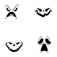 scary expression logo with minimalist design for a horror theme