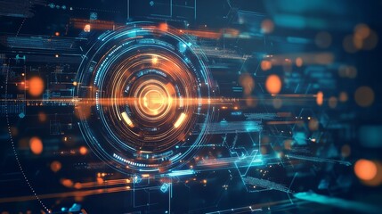 Obraz premium Future technology line background and light effects, abstract future technology concept design scene illustration 