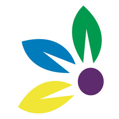 a flower with multi-colored petals vector icon