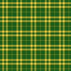 Plaid with twill weave repeat pattern.Colorful gingham seamless pattern in green and yellow.Checkered tartan Geometric graphic vector illustration background design for fabric and prints.