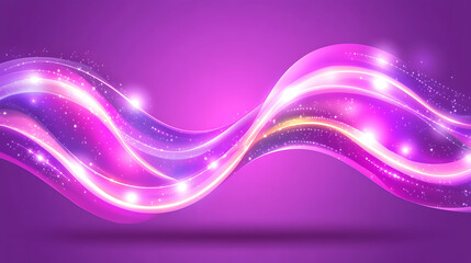 Abstract Purple Flow with Sparkling Lights and Elegant Wave Design for Modern Presentation Background