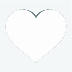 Minimalist white heart outline on a light background.