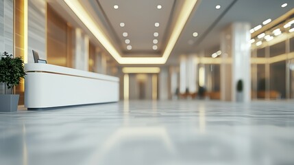 Modern office lobby reception area