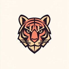 Tiger head logo graphic design. Animal face icon for brand identity, and advertising material