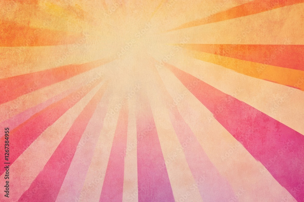 Fototapete colorful sunburst design with gradient rays creating a warm, inviting atmosphere in a vintage style.