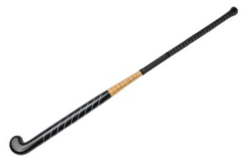 Black field hockey stick isolated with transparent background