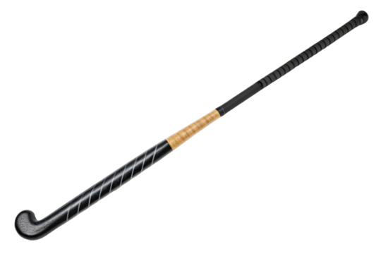 Black field hockey stick isolated with transparent background