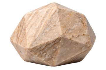 Faceted light brown stone isolated with transparent background