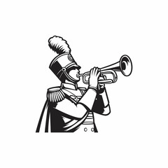 Vintage marching band logo template