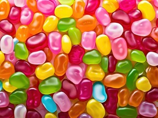 an AI Image Generator, Vibrant Colorful Candy Pieces in a Bright