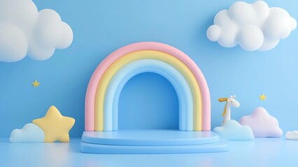 cartoon style podium 