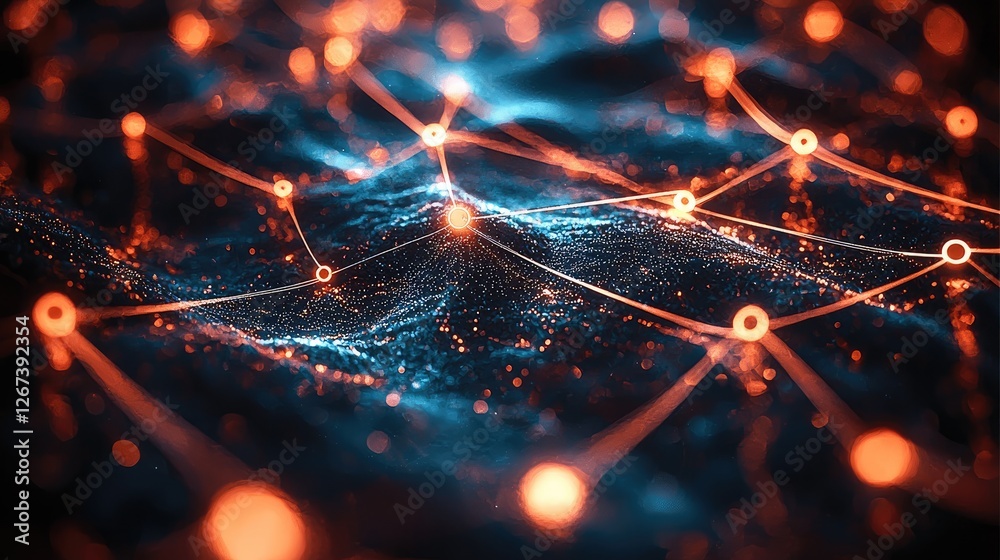 Aufkleber a network of glowing connections linking individuals each dot representing someone inspired or influ