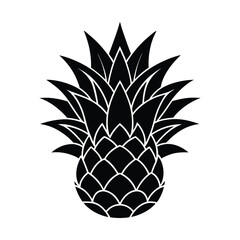 Obraz premium Silhouette of a pineapple vector art illustration.eps
