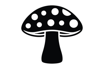 Silhouette of a simple mushroom icon vector art illustration2.eps
