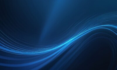 Abstract blue waves flow gracefully across a dark background, creating a sense of calm and depth.