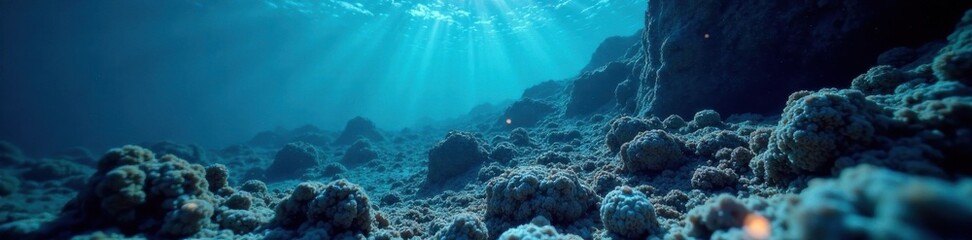 Fototapeta premium High-speed data transmission cables buried beneath the ocean floor , subsea, oceanography, networking