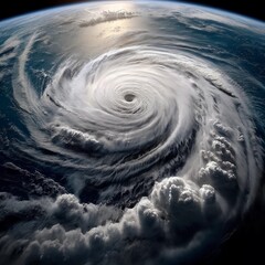Eye of the Storm – Aerial View of a Powerful Hurricane