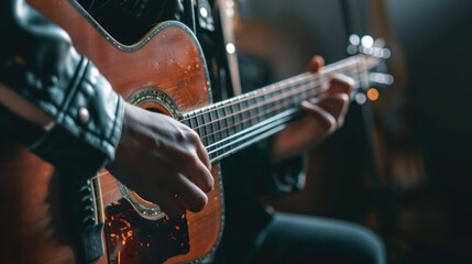 Obraz premium A classic classical guitar, ideal for timeless and elegant compositions,