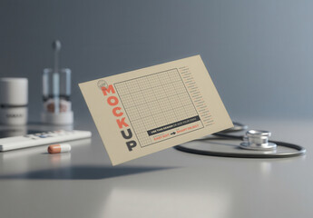 Personal Identity Card Floating Mockup Medical Doctor Hospital Style 02