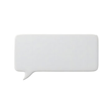 3d rectangular speech bubble isolated on transparent background 