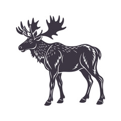 Moose Silhouette Clip art Isolated Vector Illustration