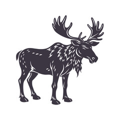 Moose Silhouette Clip art Isolated Vector Illustration