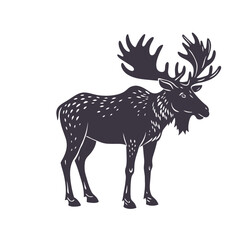 Moose Silhouette Clip art Isolated Vector Illustration