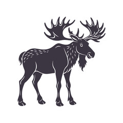Moose Silhouette Clip art Isolated Vector Illustration