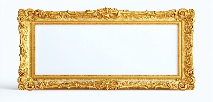 Opulent antique gold frame with luxurious handcrafted baroque detailing for prestigious art display
