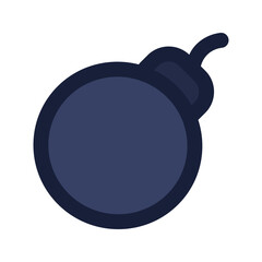 bomb flat line icon
