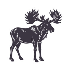 Moose Silhouette Clip art Isolated Vector Illustration