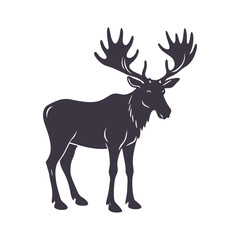 Moose Silhouette Clip art Isolated Vector Illustration