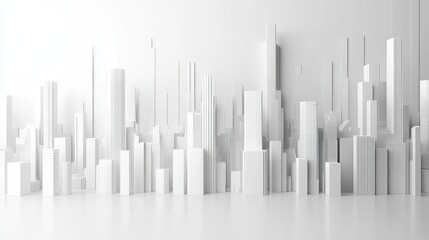 Obraz premium Abstract white city backdrop with copy space