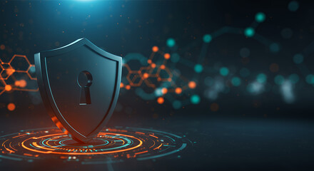 Cyber Security Shield: Guarding Your Digital Fortress | Data Protection, Encryption & Secure Networks Visual