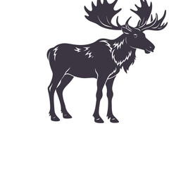 Moose Silhouette Clip art Isolated Vector Illustration