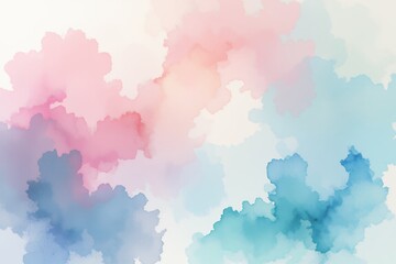 Fototapeta premium Abstract Watercolor Background Soft Pastel Pink Blue and Teal Cloud Design