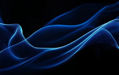 Fototapeta premium Elegant abstract blue digital light wave with smooth flowing motion and futuristic glowing energy lines creating a dynamic modern background