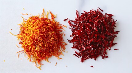 Naklejka premium red chili pepper and saffron