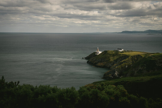 Baily lighthouse from Howth head near Dublin, Ireland