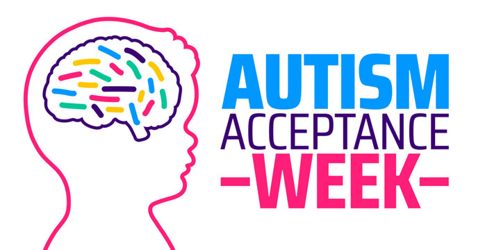 Autism Acceptance Week background banner or poster design template. observed every year in March. Holiday concept. Use to any Template, card, poster, placard, template.