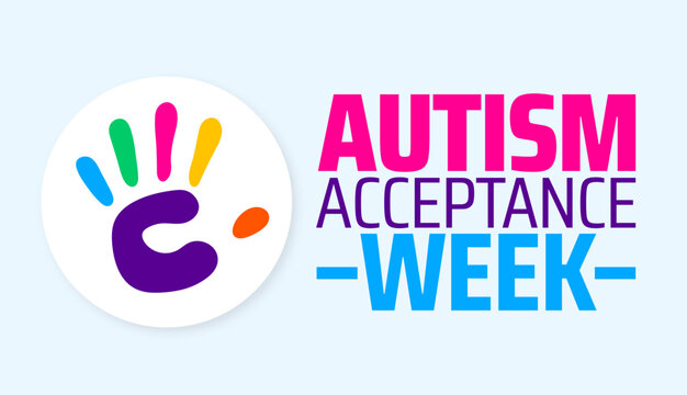 Autism Acceptance Week background banner or poster design template. observed every year in March. Holiday concept. Use to any Template, card, poster, placard, template.