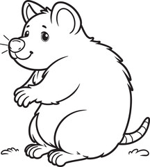 set of vector illustration of cartoon Wombat, vector illustration of cartoon Wombat, wombat silatoutte 