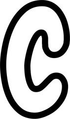 C Lowercase Alphabet outline Vector, perfect for educational materials, coloring books, and graphic design projects. Scalable and editable.