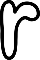 R Lowercase Alphabet outline Vector, perfect for educational materials, coloring books, and graphic design projects. Scalable and editable.