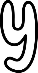 Y Lowercase Alphabet outline Vector, perfect for educational materials, coloring books, and graphic design projects. Scalable and editable.