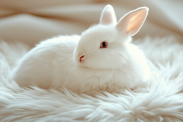 Fototapeta premium little white rabbit