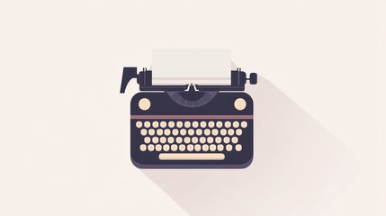 Vintage Typewriter Illustration. Flat Design