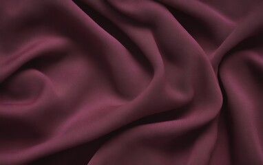 Fototapeta premium Elegant burgundy silk fabric with soft drapery and silky smooth texture creating a luxurious and sophisticated background for interior design and fashion