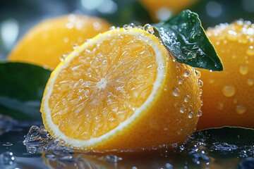 Sun-Kissed Citrus, A Vibrant Orange Slice Refreshingly Drenched