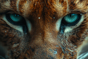 Lynx's Intense Gaze, Emerald Eyes Piercing Through the Wild